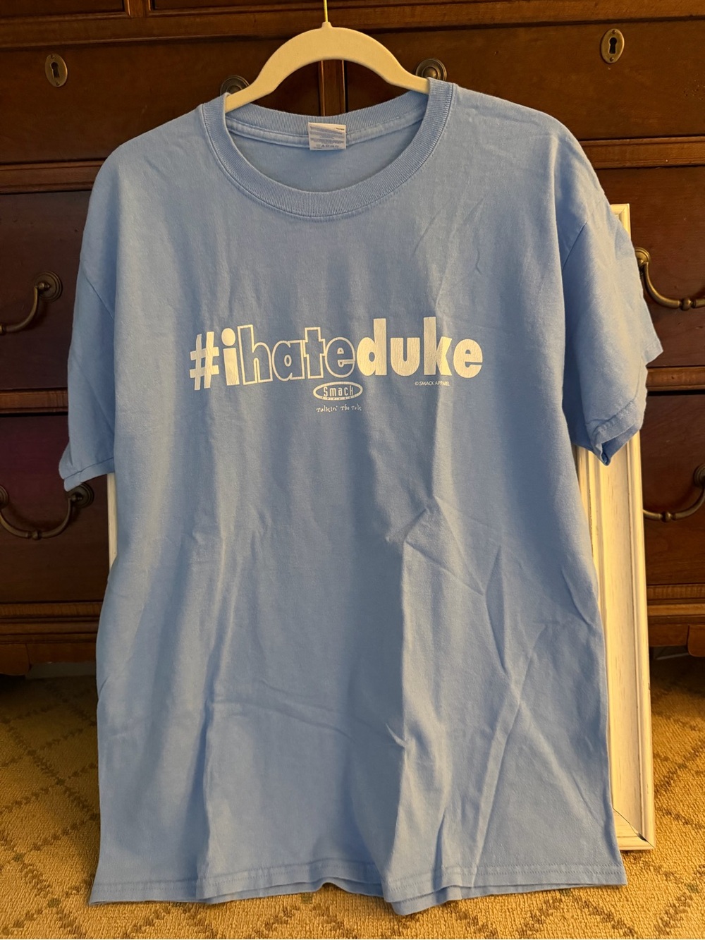 Vintage Y2K Smack Apparel Carolina Blue “ihateduke” rivalry T-shirt L